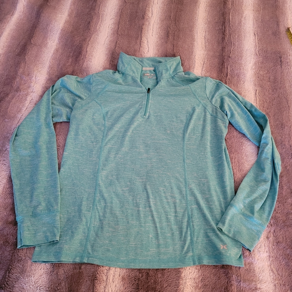 Xersion activewear Quarter Zip pull over shirt size L